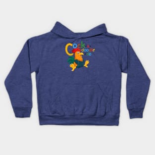 Rooster Crowing Kids Hoodie